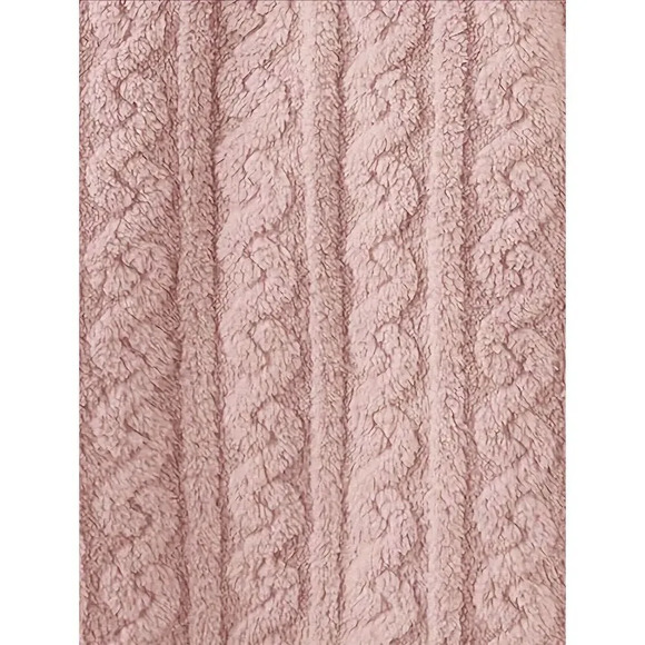 Pink Double Breasted Teddy Thermal Overcoat Size M - Picture 3 of 5